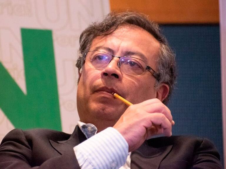 Presidential candidate for the political alliance Pacto Historico, Gustavo Petro announces the adhesion of political party Alianza Verde to his presidential candidacy for runoffs, along with politician Ariel Avila. Colombia will have the second round of presidential elections on June 19, in Bogota, Colombia June 1, 2022. (Photo by: Daniel Romero/Long Visual Press/UCG/Universal Images Group via Getty Images)