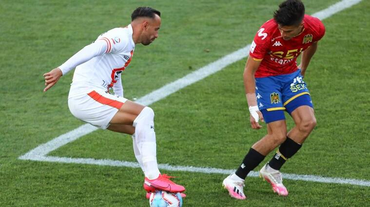 21 DE OCTUBRE DE 2020/SANTIAGOMarcelo Caete (i), durante el partido valido por decimosexta fecha del Campeonato Nacional AFP PlanVital 2020, entre Union Espaola y Cobresal, disputado en el Estadio Santa Laura.
FOTO: SEBASTIAN ORIA/AGENCIAUNO