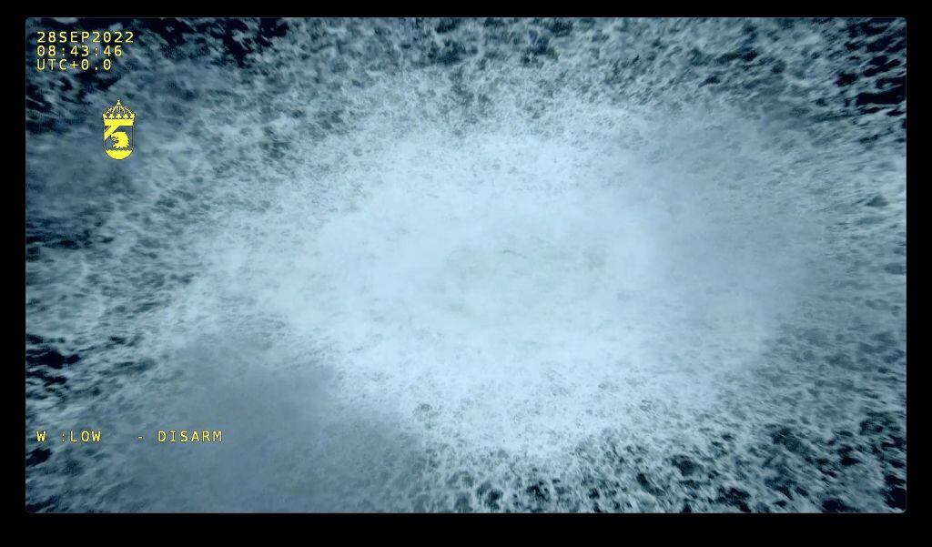 Imagen de la gigante fuga de gas en el mar Báltico cerca de la isla Bornholm
