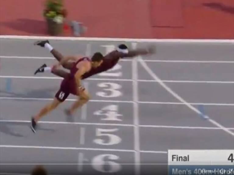 Velocista saltó como «Superman» para llegar a la meta y ganar la medalla de oro