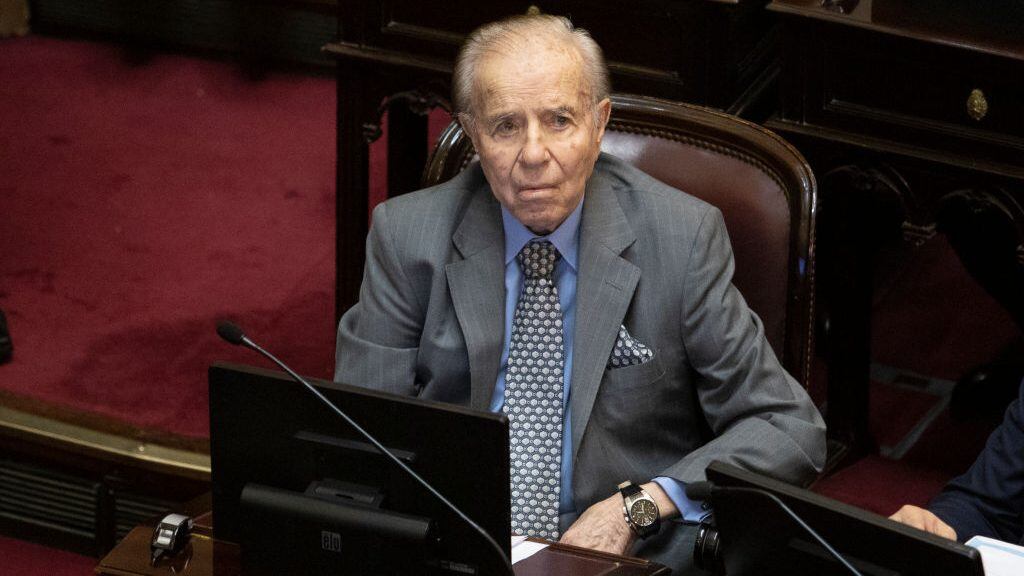 Argentine former president and Senator, Carlos Saul Menem, participates in the session where a debate on an emergency economic bill takes place at the Argentina National Congress, in Buenos Aires, Argentina on December 20, 2019. (Photo by Matías Baglietto/NurPhoto via Getty Images)