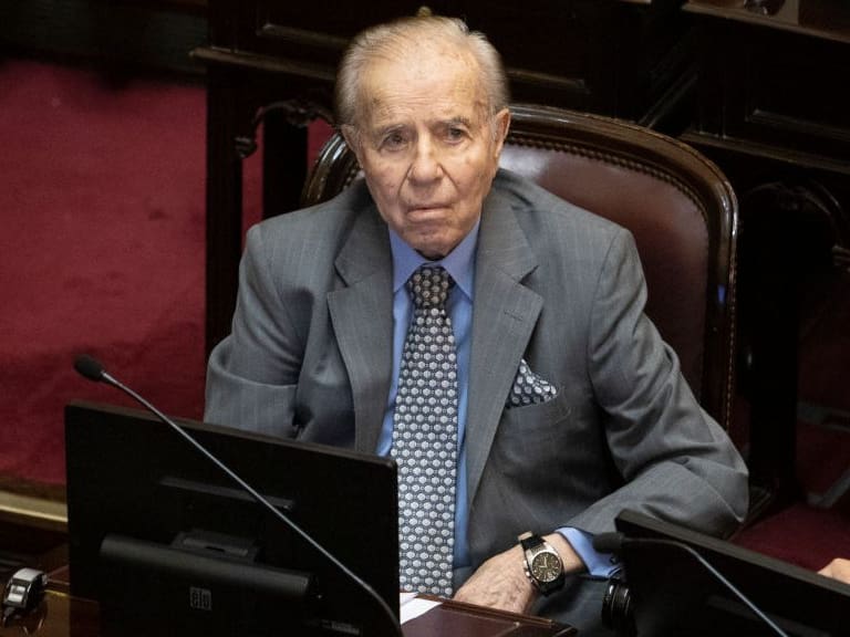 Argentine former president and Senator, Carlos Saul Menem, participates in the session where a debate on an emergency economic bill takes place at the Argentina National Congress, in Buenos Aires, Argentina on December 20, 2019. (Photo by Matías Baglietto/NurPhoto via Getty Images)