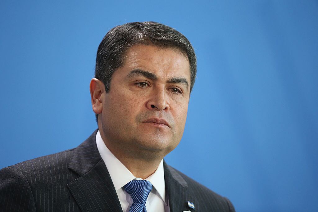 El expresidente hondureño Juan Orlando Hernandez en una visita a Berlín