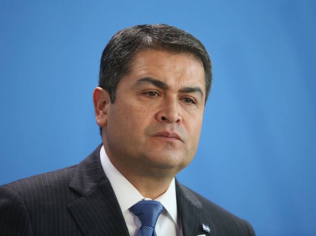 El expresidente hondureño Juan Orlando Hernandez en una visita a Berlín