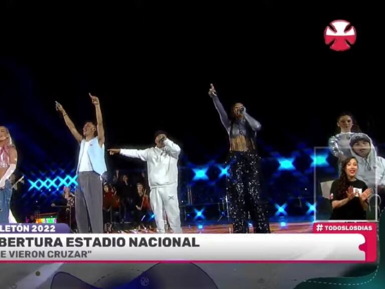 Con artistas nacionales entonando «Me vieron cruzar»: así fue la apertura de la Teletón desde el Estadio Nacional