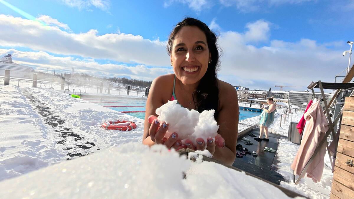 La “Sirena de Hielo” ya está en Finlandia para disputar el Mundial de Natación de aguas gélidas