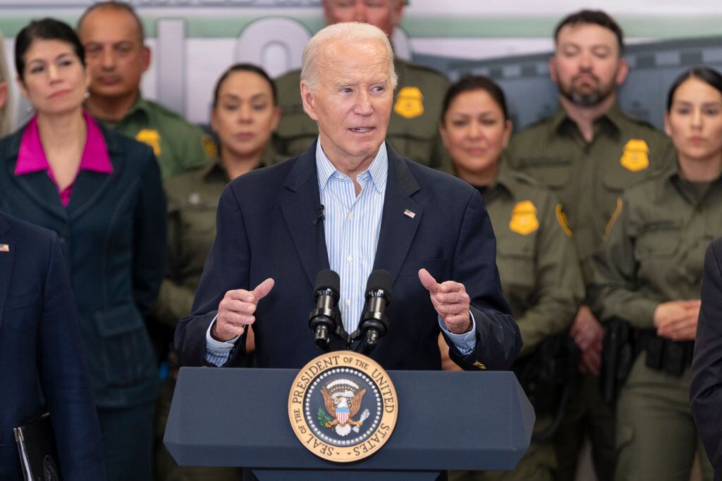 El presidente de Estados Unidos, el demócrata Joe Biden, habla con los medios sobre los temas migratorios en el Estado de Texas.