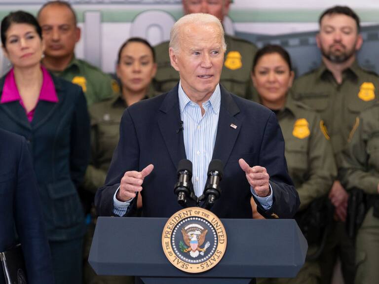 El presidente de Estados Unidos, el demócrata Joe Biden, habla con los medios sobre los temas migratorios en el Estado de Texas.