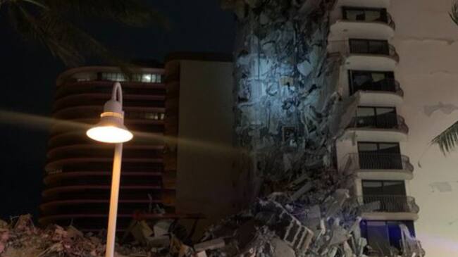 Edificio parcialmente derrumbado en Miami | Redes Sociales