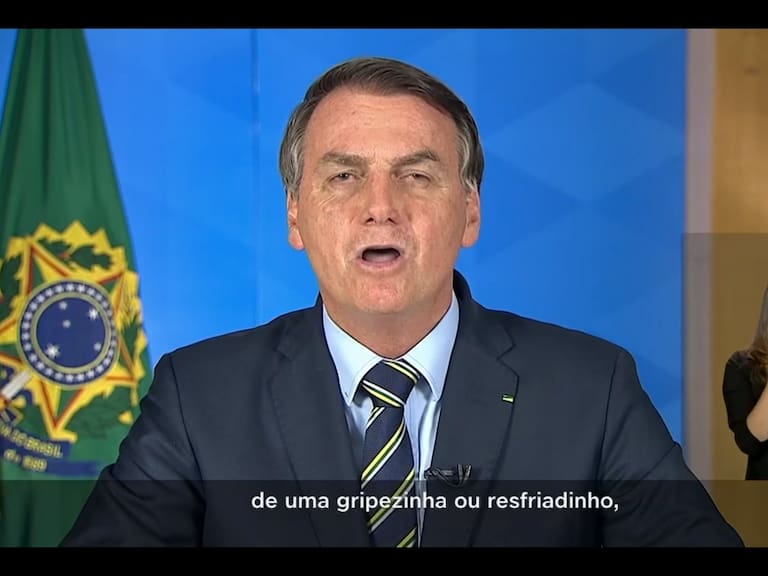 Bolsonaro niega gravedad de coronavirus: Por haber sido atleta yo solo tendría una pequeña gripe