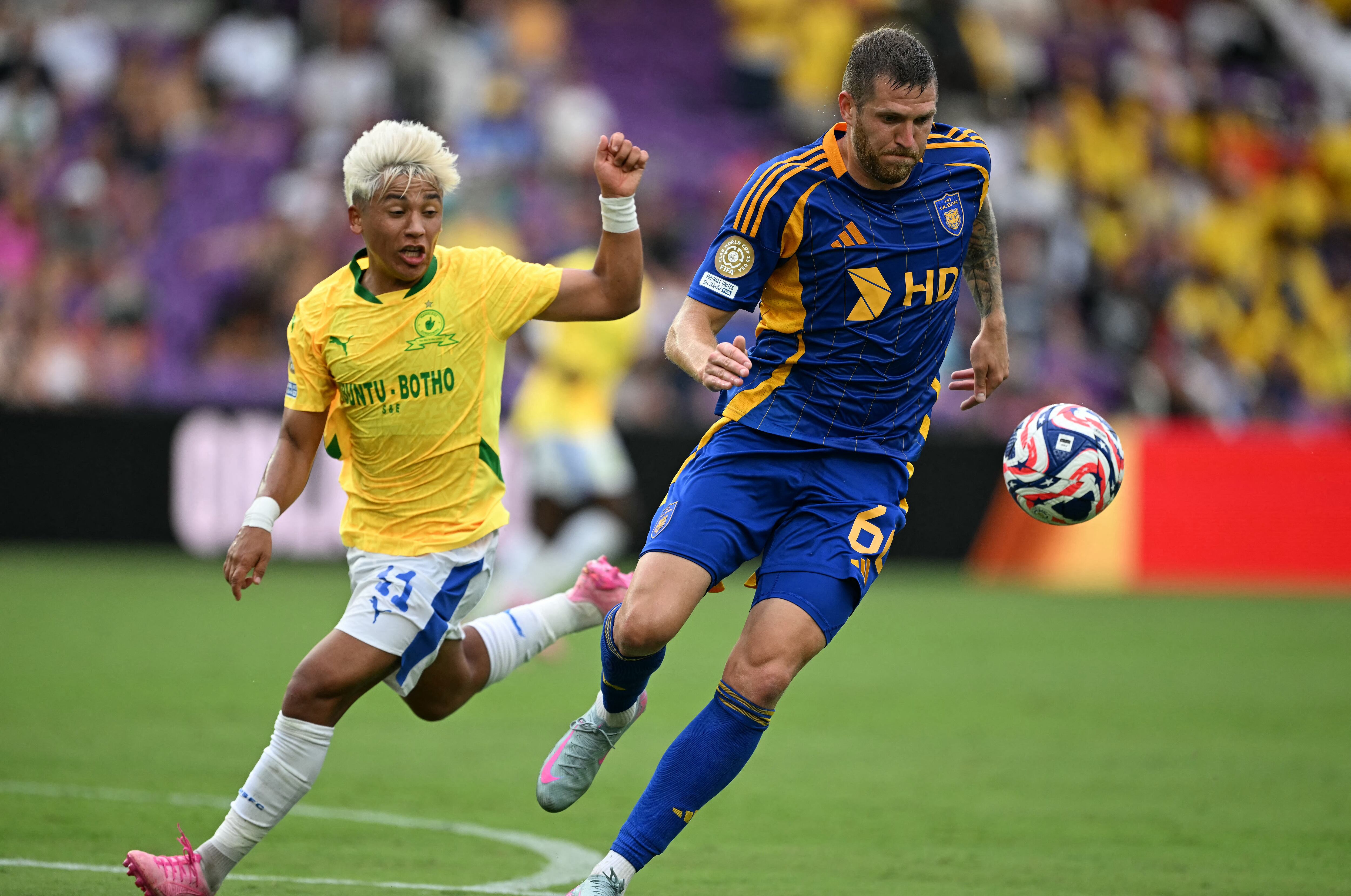 El chileno Marcelo Allende jugando contra Ulsan Hyundai en el Mundial de Clubes 2025. Foto: getty Images