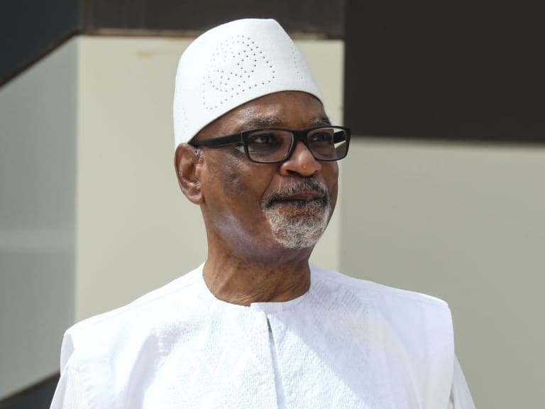 Mali President Ibrahim Boubacar Keita poses for a photo during the G5 Sahel summit on June 30, 2020, in Nouakchott. - The leaders of the G5 Sahel West African countries and their ally France are meeting to confer over their troubled efforts to stem a jihadist offensive unfolding in the region, six months after rebooting their campaign in Pau, southwestern France. (Photo by Ludovic MARIN / POOL / AFP) (Photo by LUDOVIC MARIN/POOL/AFP via Getty Images)
