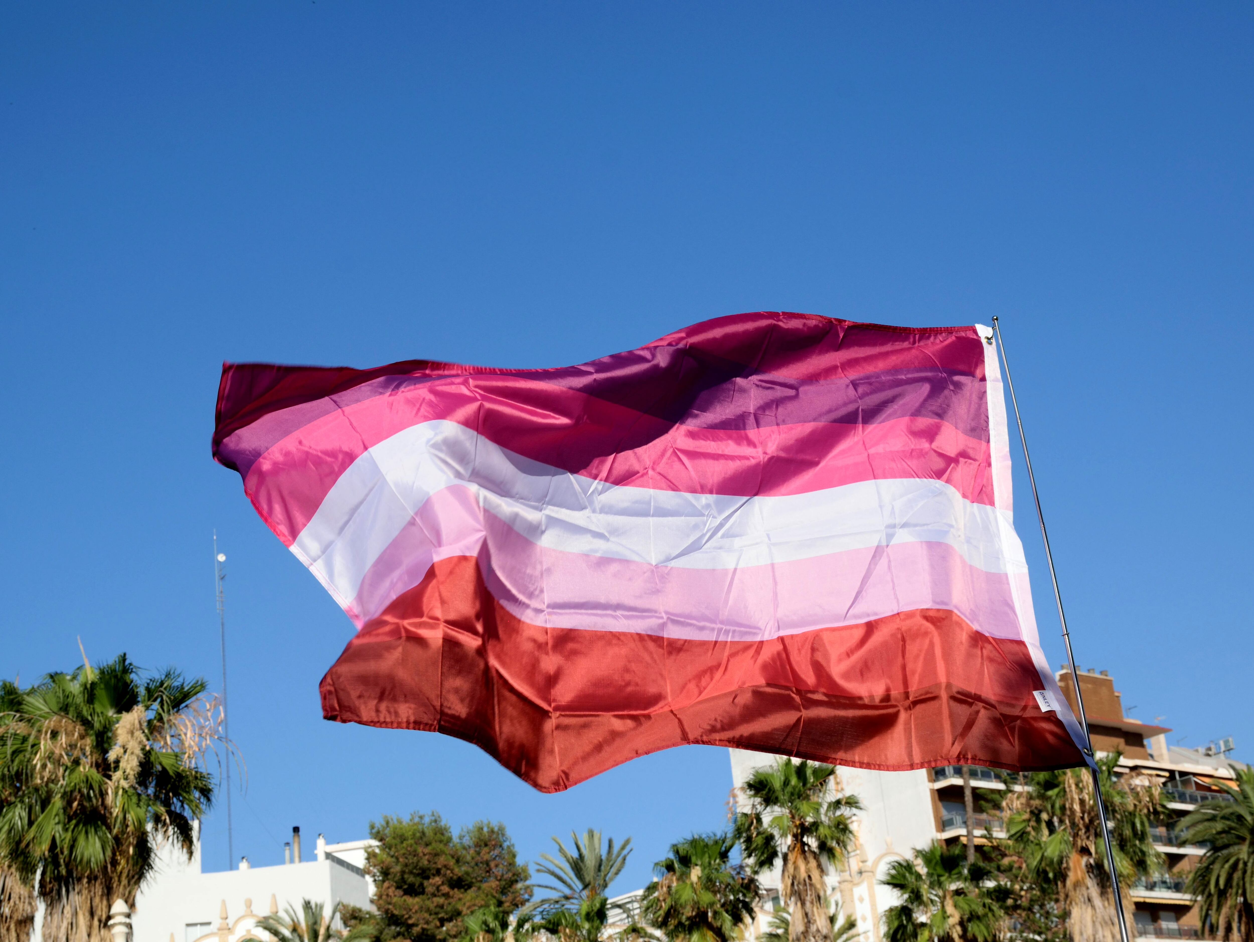 Bandera representativa de la comunidad Lesbiana / Getty Images