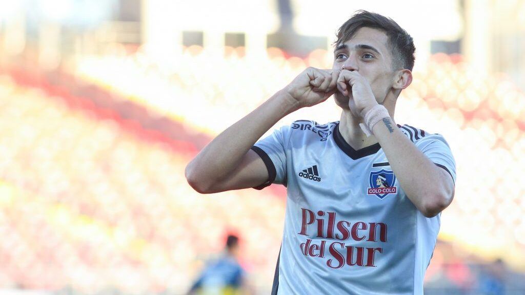 4 de SEPTIEMBRE del 2021/TALCA Pablo Solari convierte el primero para Colo Colo, durante el partido valido por la Final de la Copa Chile 2021, entre Colo Colo vs Everton, disputado en el Estadio Fiscal de Talca

FOTO: JORGE DIAZ/AGENCIA UNO