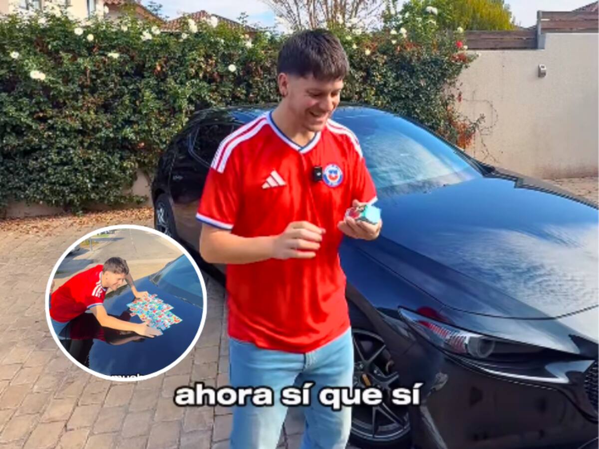 Exchico Yingo se suma a la fiebre del Mundial 2026 y llenó su auto de láminas del álbum: este fue el resultado