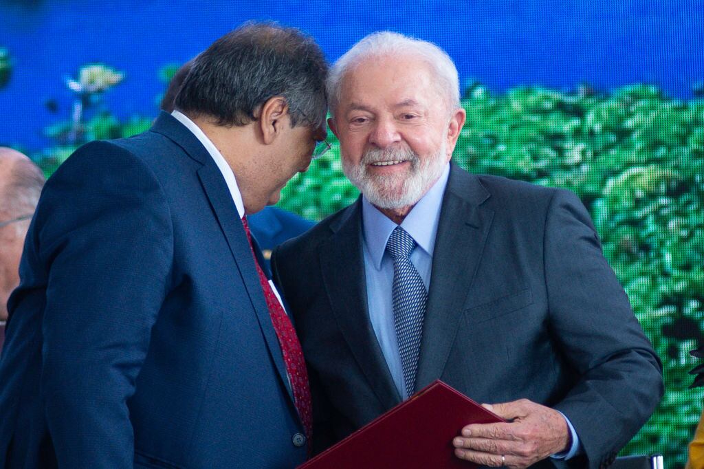 Lula da Silva junto a Flávio Dino en un acto oficial en Brasilia de Brasil
