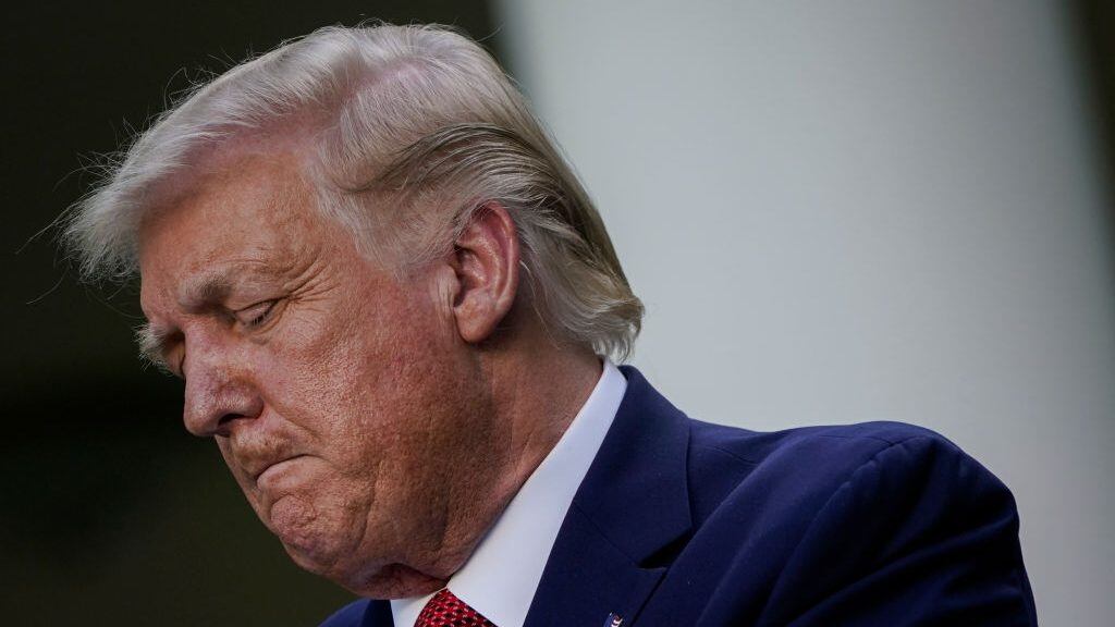 WASHINGTON, DC - JULY 14: U.S. President Donald Trump speaks to the media in the Rose Garden at the White House on July 14, 2020 in Washington, DC. President Trump spoke on several topics including Democratic presidential candidate Joe Biden, the stock market and relations with China as the coronavirus continues to spread in the U.S., with nearly 3.4 million confirmed cases. (Photo by Drew Angerer/Getty Images)