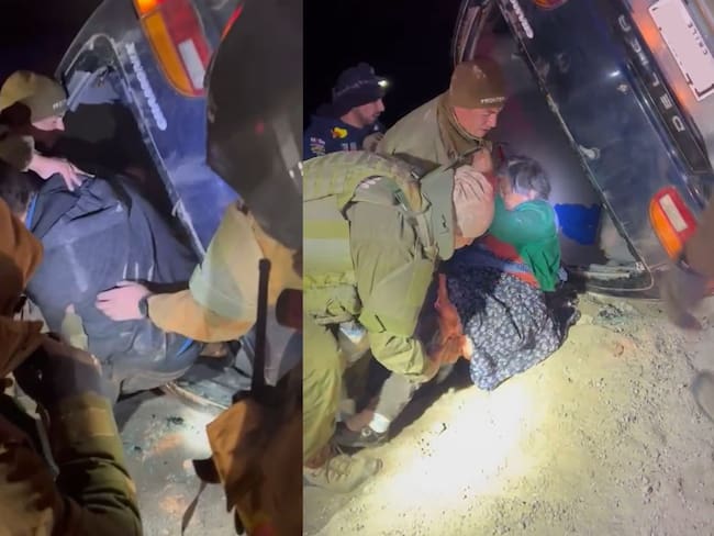 Carabineros rescata a familia que volcó y cayó a una quebrada de 500 metros en Putre