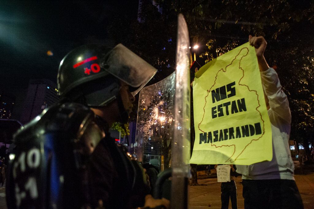Manifestación en contra de los asesinatos en Bogotá
