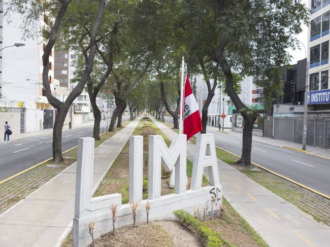 Las calles vacías en la capital de Lima debido al aislamiento por el Covid-19