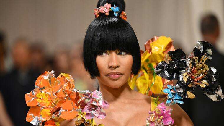 US rapper Nicki Minaj arrives for the 2024 Met Gala. (Photo by ANGELA WEISS/AFP via Getty Images)