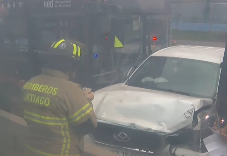 Choque múltiple en Autopista Central: siete vehículos involucrados, nueve heridos y corte de tránsito en Renca
