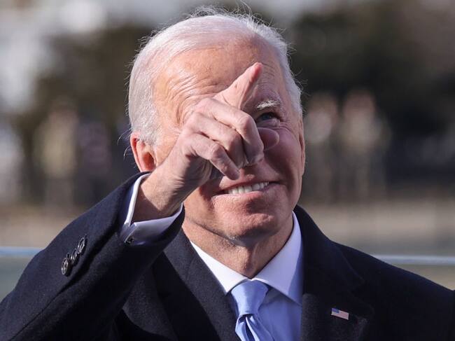 Joe Biden en el cambio de mando en Washington