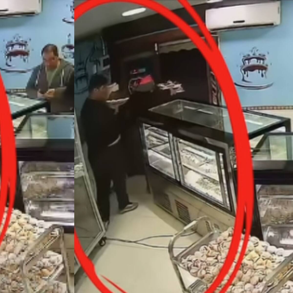 Cámaras captan insólito robo de tortas en pastelería de Quilicura frente a varios clientes