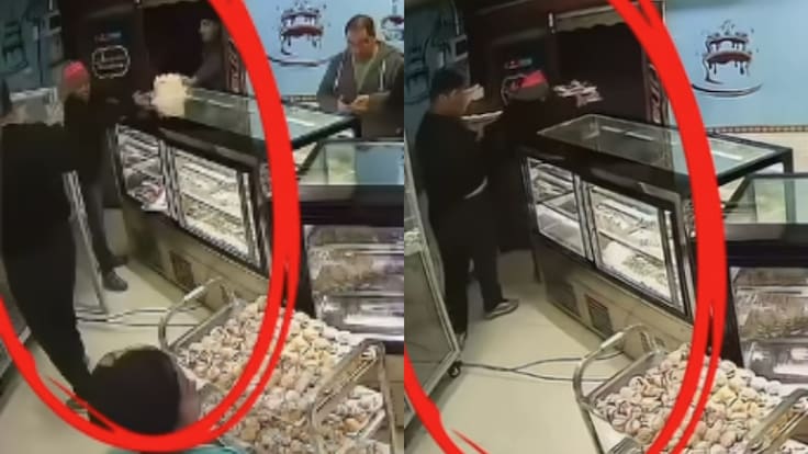 Cámaras captan insólito robo de tortas en pastelería de Quilicura frente a varios clientes