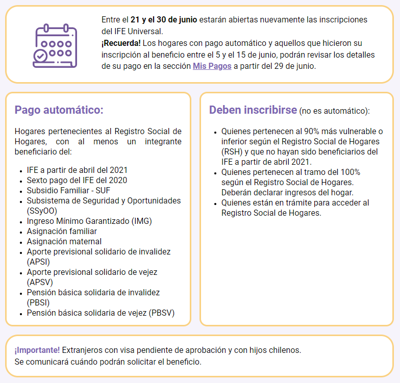 Postulación del IFE Universal