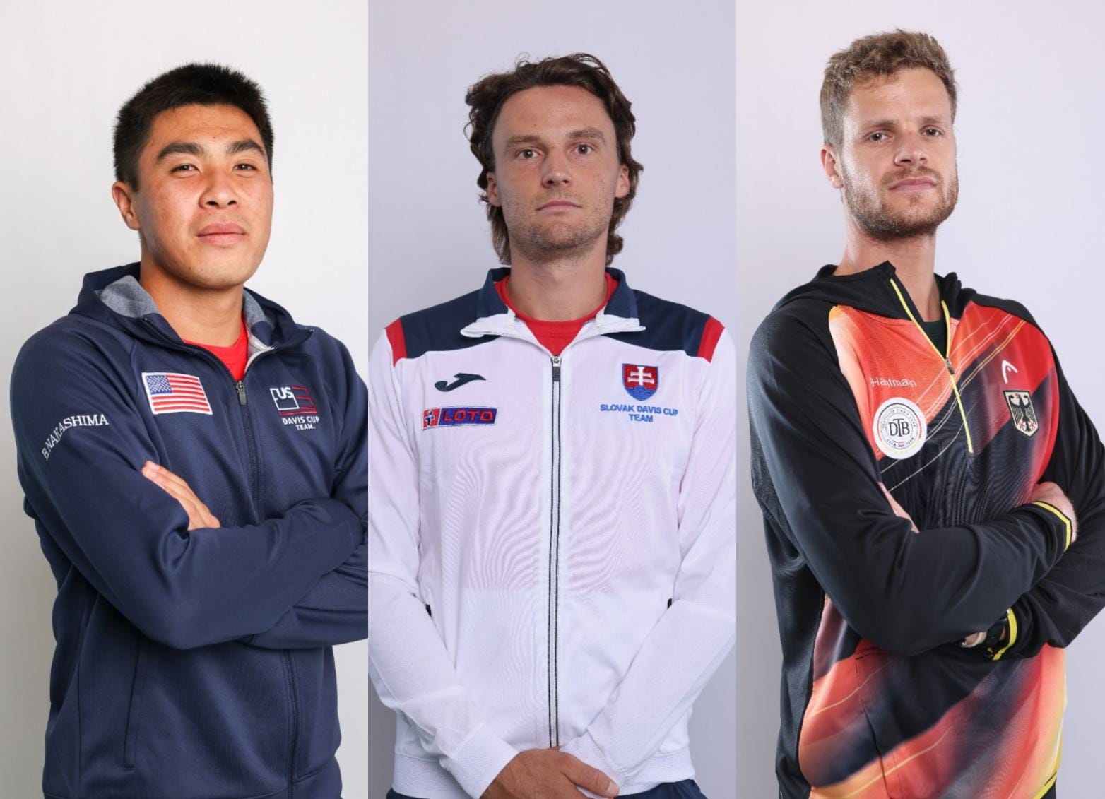 Brandon Nakashima (EEUU), Jozef Kovalik (ESL) y Yannick Hanfmann (ALE) | Foto: Getty Images