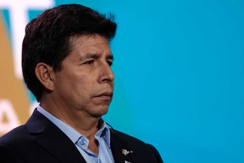 El presidente de Perú, Pedro Castillo, en un evento en EEUU