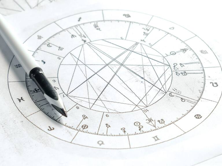 Astrology. Astrologer calculates natal chart and makes a forecast of fate.Tarot cards, Fortune telling on tarot cards magic crystal, occultism, Esoteric background. Fortune telling,tarot predictions.