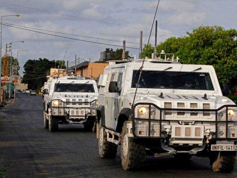 Fuerzas de ONU patrullan por la zona fronteriza sur de el Líbano