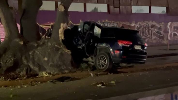 Joven de 21 años queda en riesgo vital tras accidente de tránsito en Ñuñoa: auto chocó contra un árbol