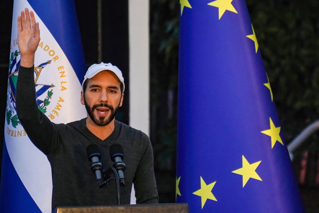 El presidente de El Salvador, Nayib Bukele, en un evento público