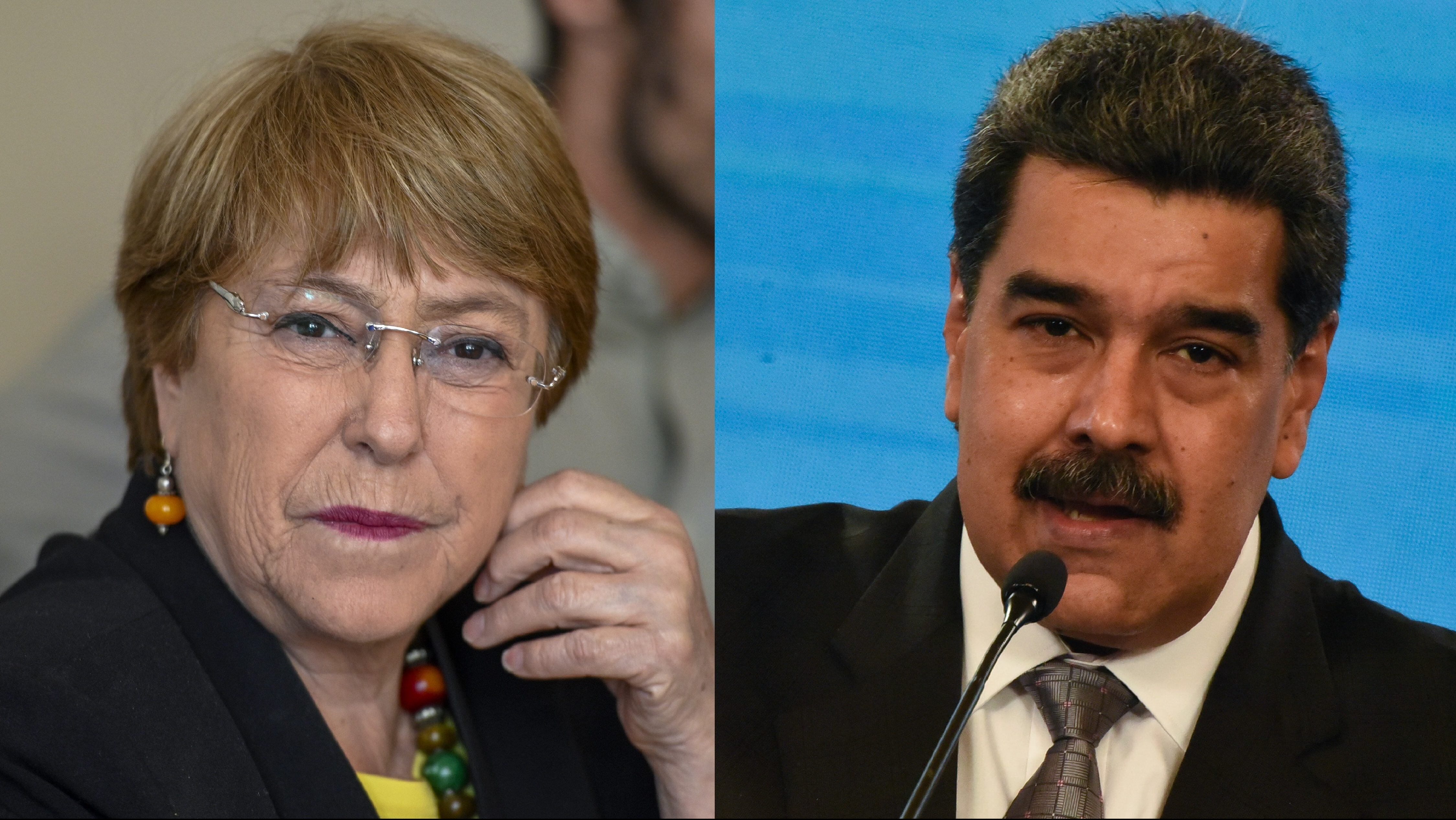 Michelle Bachelet y Nicolás Maduro