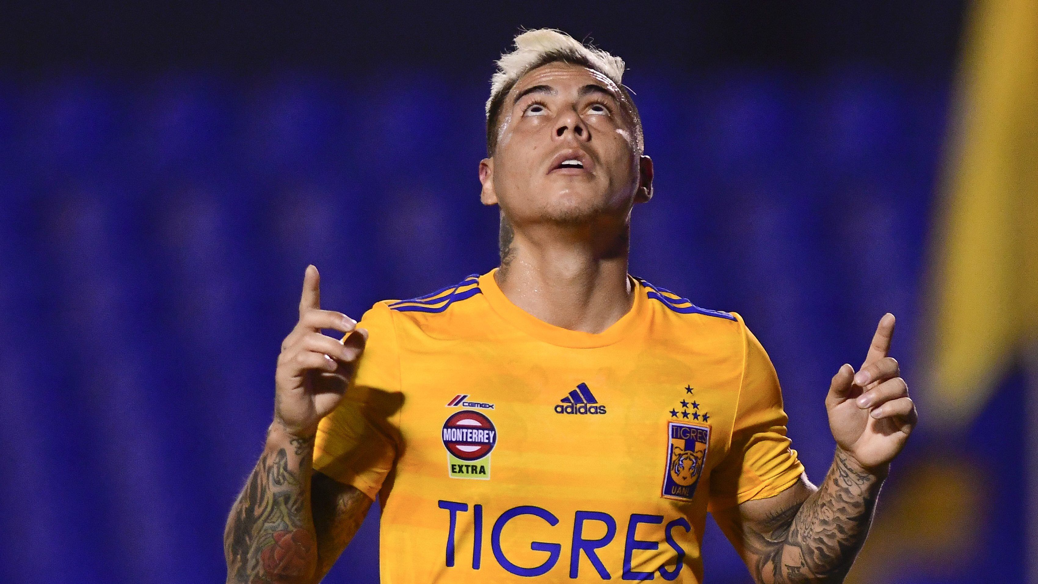 MONTERREY, MEXICO - MARZO 14: Eduardo Vargas del Tigres en festejo despues de anotar el tercer gol de su equipo durante el juego de la jornada 10 del Torneo Clausura 2020 de la Liga BBVA MX en el Estadio Universitario el 10 de Febrero del 2020 en Monterrey, Mexico.FOTO: ANDREA JIMENEZ/JAM MEDIA/AGENCIAUNO