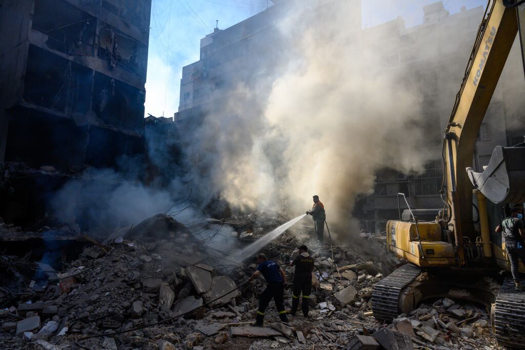 Un edificio en ruinas luego que Israel atacara la ciudad de Beirut en el Líbano