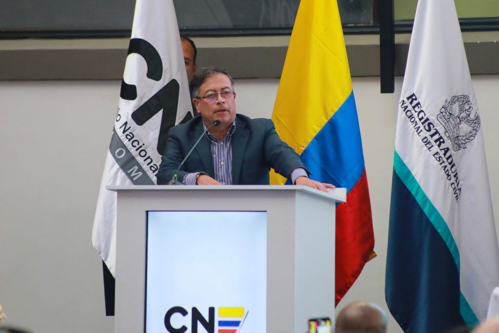 El mandatario electo de Colombia, Gustavo Petro, en un acto oficial