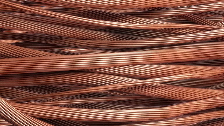 Stripped copper cables, illustration.