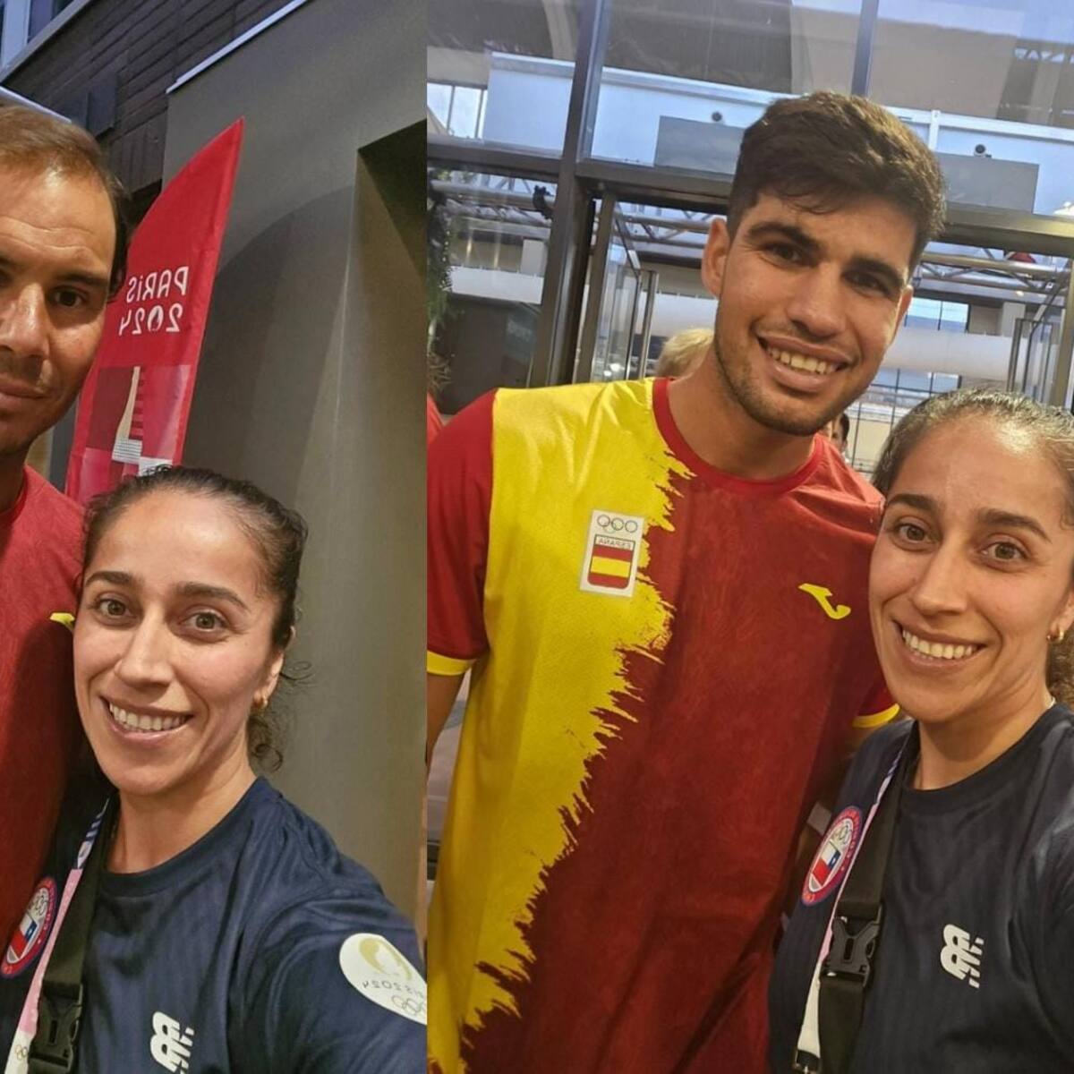 La chilena reaccionó en sus redes: el mensaje de Paulina Vega tras toparse a Nadal y Alcaraz en la Villa Olímpica