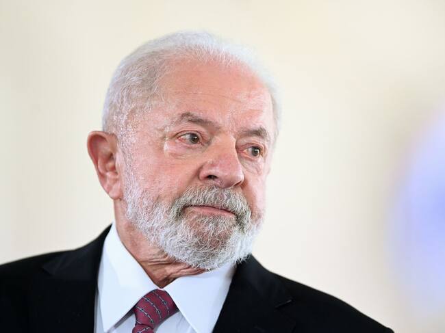 El presidente de Brasil Luiz Inácio Lula da Silva ante la prensa internacional
