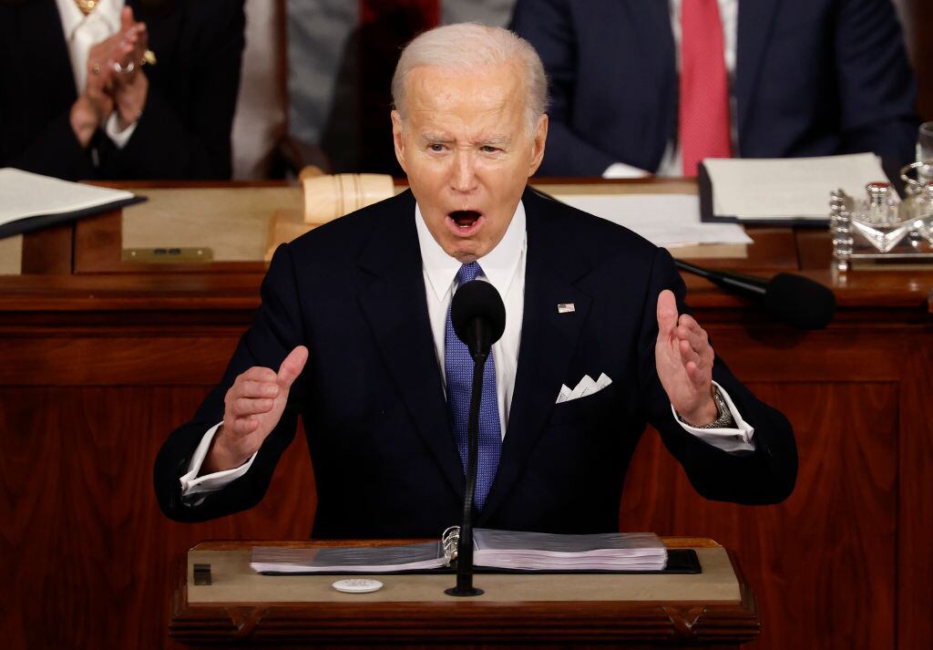 El presidente de Estados Unidos, Joe Biden, da el discurso conocido como de "la Unión" ante el Congreso en el Capitolio de la ciudad de Washington.
