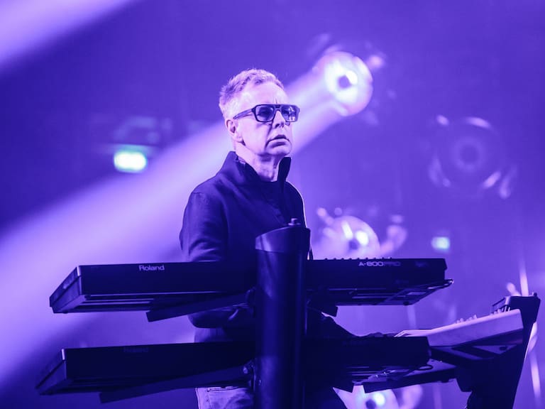MILAN, ITALY - JANUARY 27: Andrew Fletcher of Depeche Mode performs on stage at Mediolanum Forum of Assago on January 27, 2018 in Milan, Italy. (Photo by Sergione Infuso/Corbis via Getty Images)