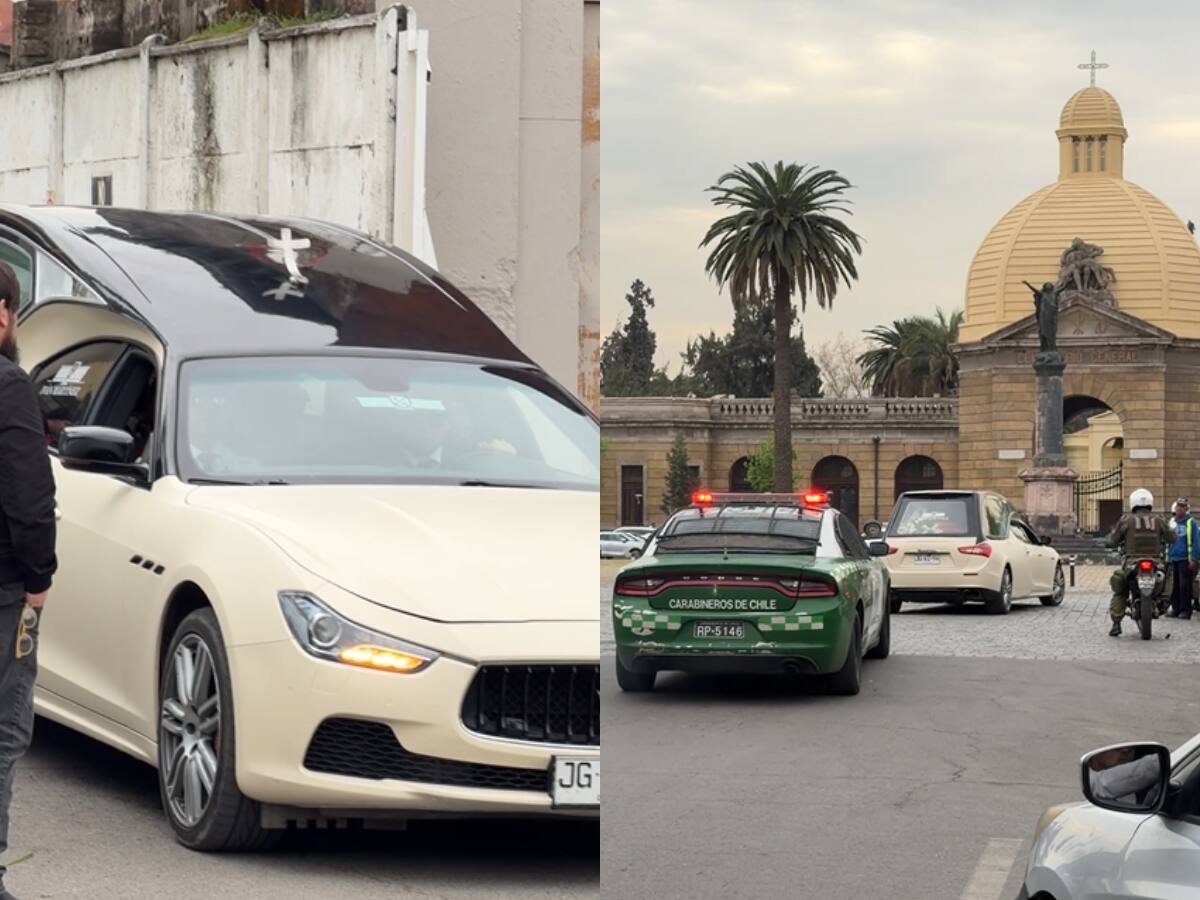 Bajo un fuerte despliegue policial: “El Poroto” es trasladado en un Maserati desde el SML hasta cementerio en San Bernardo