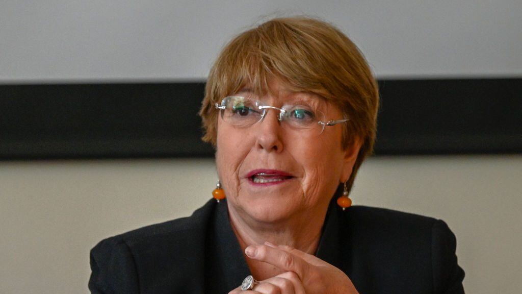 LISBON, PORTUGAL - APRIL 29: United Nations High Commissioner for Human Rights, Michelle Bachelet, delivers opening remarks while hosting a debate on key human rights issues in the country at ICS – Instituto de Ciências Sociais da Universidade de Lisboa on April 29, 2019 in Lisbon, Portugal. Dr. Bachelet, who served as President of Chile from 2006 to 2010 and again from 2014 to 2018, became the United Nations High Commissioner for Human Rights on September 01, 2018. (Photo by Horacio Villalobos#Corbis/Corbis via Getty Images)