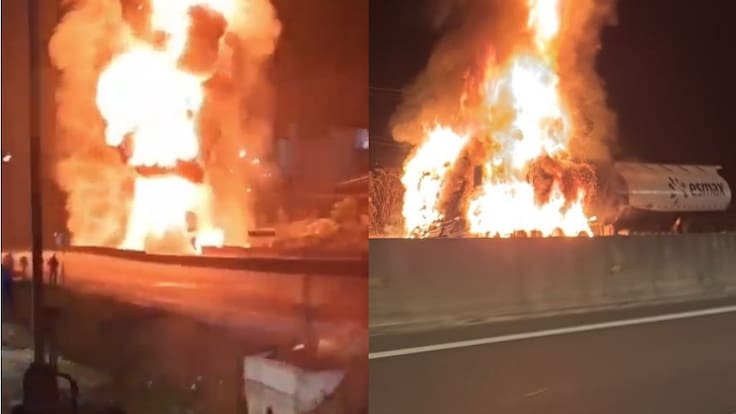 Camión con 35 mil litros de combustible se incendia y explota en la Ruta 5 Sur