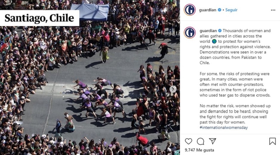 The Guardian se refiere a las marchas del 8M en todo el mundo