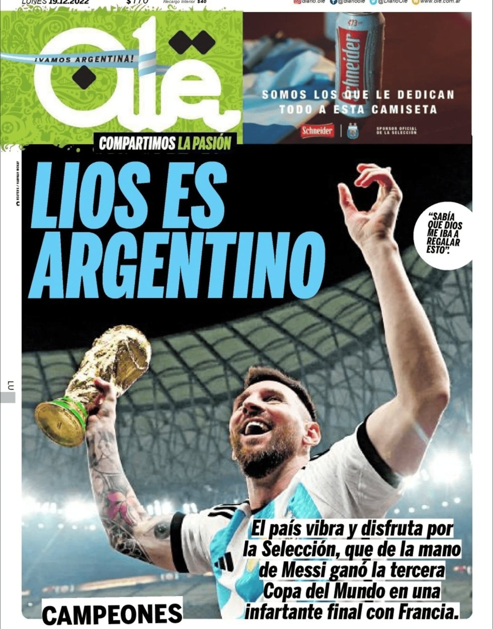 Portada Olé